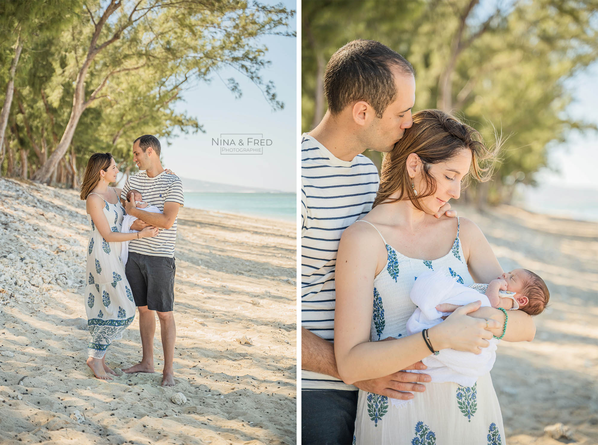 photos de naissance plage la Réunion M&L&E